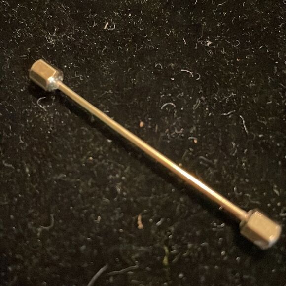 Vintage-1960s-gold tone hexagonal shaped tie tack/lapel pin - Picture 7 of 12